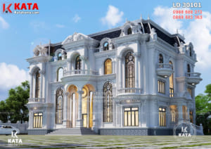 Không gian mẫu thiết kế biệt thự 3 tầng tân cổ điển tại Bình Định