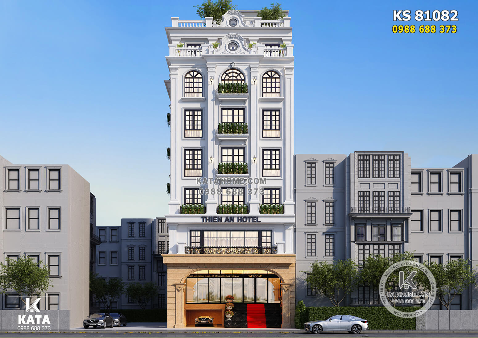 Thiết kế khách sạn 3 sao 8 tầng – Khách sạn Nha Trang đẹp – KS 81082
