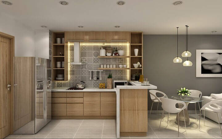 Hình ảnh: Tủ bếp - Thiết kế nội thất chung cư nhỏ 40m2