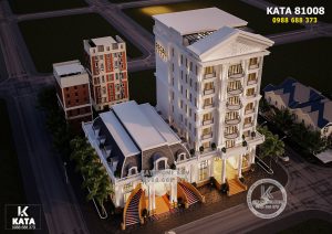 Một góc view từ trên cao xuống mẫu thiết kế khách sạn 4 sao đẹp