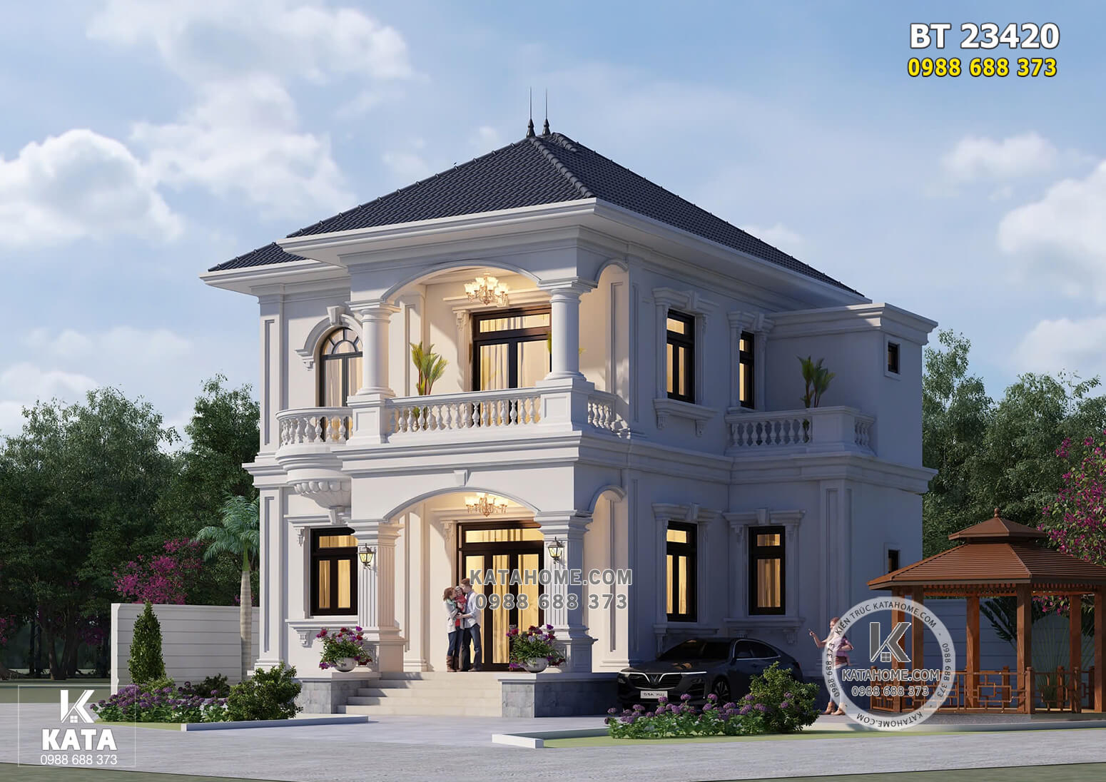 Một góc view đẹp mẫu nhà 2 tầng 8x8m tại Bắc Ninh