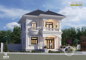 Mẫu thiết kế nhà mái Nhật 2 tầng 8x8m đẹp - Mã số: BT 23420