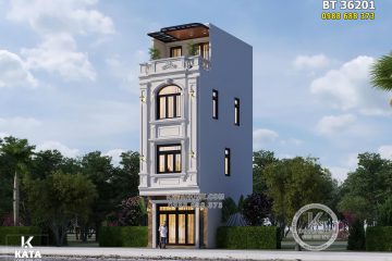 Mẫu thiết kế nhà ống 4m đẹp 30m2 3 tầng – Mã số: BT 36201