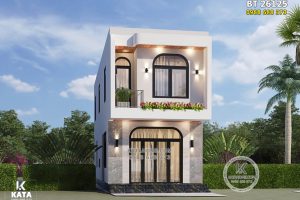 Không gian mặt tiền mẫu thiết kế nhà 2 tầng 800 triệu đẹp