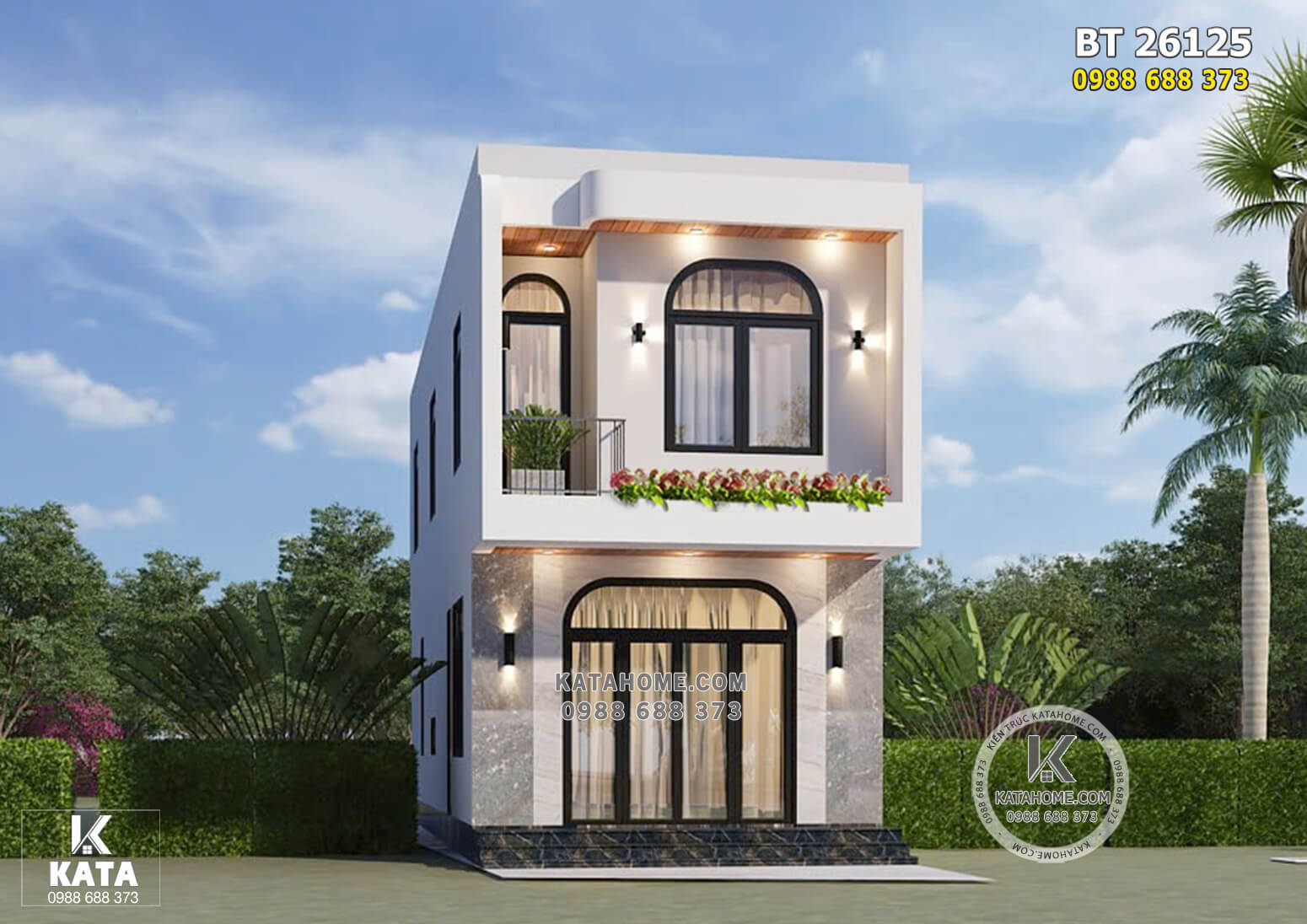 Mẫu nhà 2 tầng đẹp 800 triệu – Mã số: BT 26125