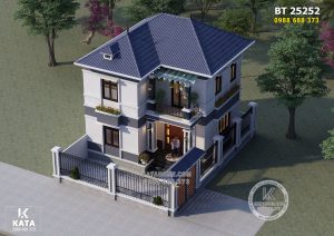 Toàn cảnh mẫu nhà mái Nhật khi nhìn từ trên cao xuống