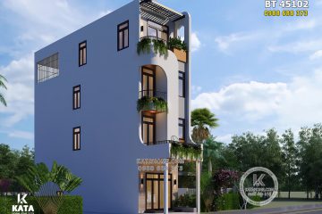 Mẫu nhà ống hiện đại 4 tầng đẹp mặt tiền 4m – Mã số: BT 45102