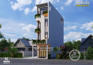 Mẫu nhà ống hiện đại 4 tầng đẹp mặt tiền 4m - Mã số: BT 45102