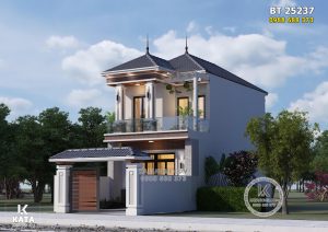 Thiết kế nhà mái Nhật 2 tầng mặt tiền 6m đẹp - Mã số: BT 25237