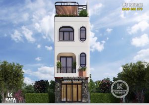 Không gian mặt tiền mẫu thiết kế nhà ống 3 tầng 30m3 đẹp hiện đại
