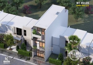 Mẫu thiết kế nhà ống hiện đại khi nhìn từ trên cao xuống