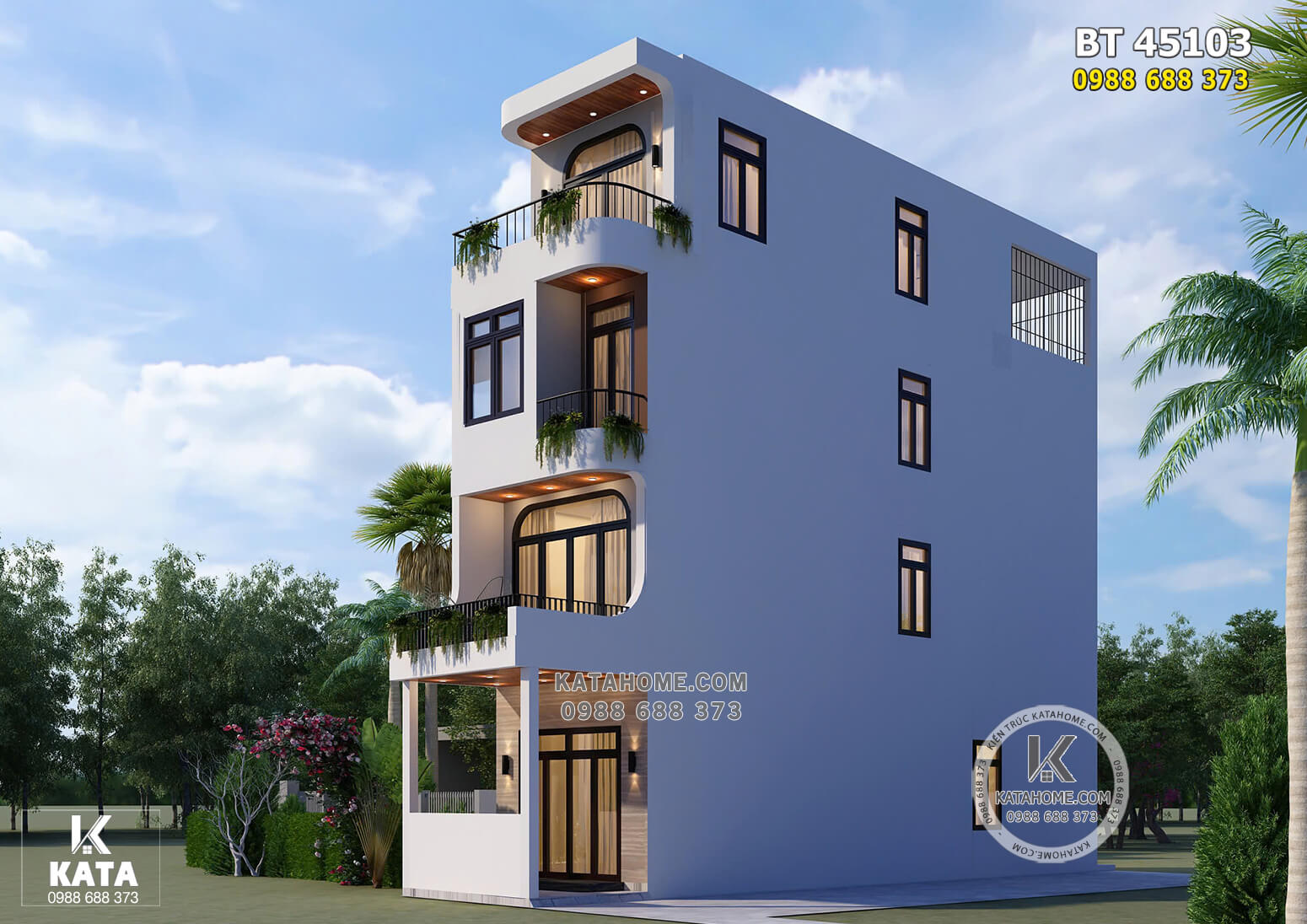 Một góc view đẹp mẫu nhà ống 4 tầng hiện đại đẹp