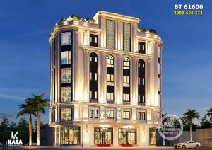 Phối cảnh 3D ngoại thất mẫu thiết kế căn hộ cho thuê 3 mặt tiên đẹp