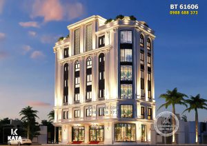 Thiết kế căn hộ cho thuê 3 mặt tiền 6 tầng - Mã số: BT 61606