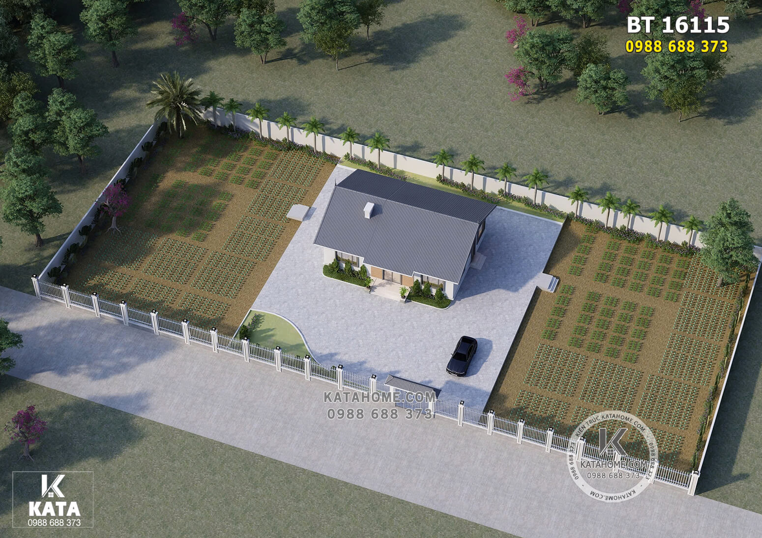 Toàn cảnh mẫu nhà 1 tầng 130m2 đơn giản 700 triệu