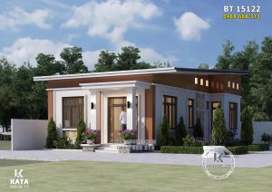 Phối cảnh 3D kiến trúc mẫu nhà 1 tầng cấp 4 đơn giản