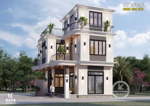 Thiết kế nhà 3 tầng hiện đại đơn giản - Mã số: BT 25236