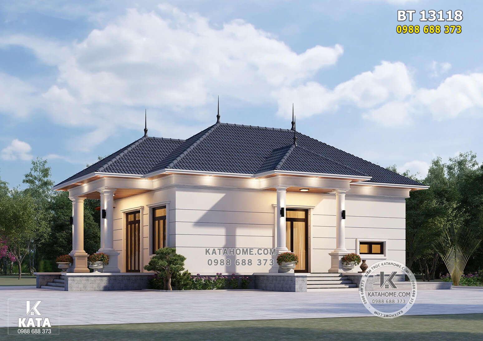 Vẻ đẹp sang trọng, tinh tế của mẫu thiết kế nhà mái Nhật 1 tầng cấp 4